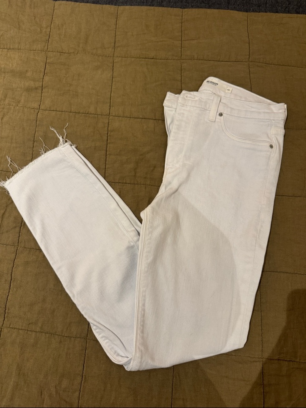 Hudson Los Angeles White Women's High-Rise Skinny Jeans